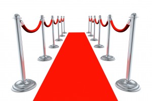 Red Carpet walk way isolated on white background